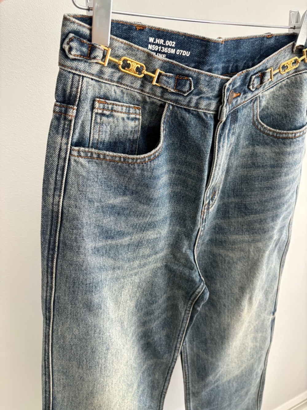 Celine High Rise Wide Leg Jeans Size M Blue Medium Wash by Hedi Slimane Waist 27 - Picture 13 of 14